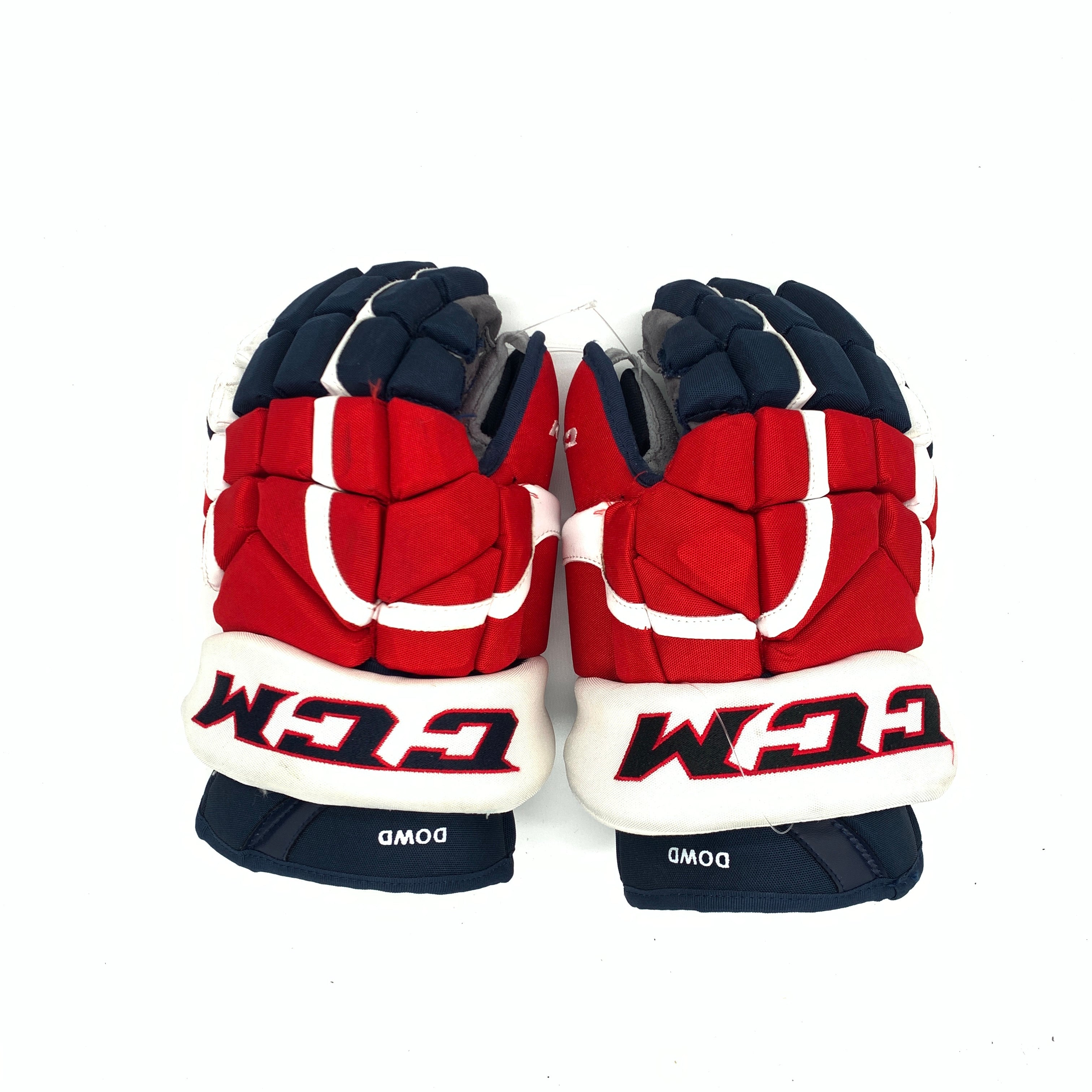 CCM HG12 - Gant de sport d'occasion NHL Pro Stock - Capitals de Washington - Nic Dowd (bleu marine/rouge/blanc)
